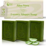 Green Fadel - Luxury Aleppo Zeep - Set van 3 Stuks - Aloë Vera - 100 Gram