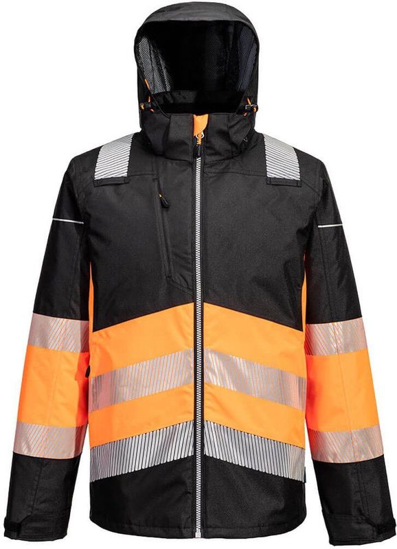 Portwest PW3 Hi-Vis Klasse 1 Winterjack PW364 - Oranje/Zwart - 4XL