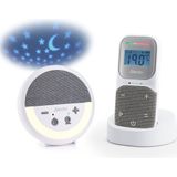 Alecto Babyfoon - Full Eco DECT Audio Babyfoon - Projector met Nachtlampje en Slaapliedjes - DBX150 - Wit Grijs