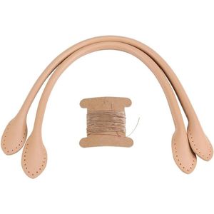 Tas Handvatten Riemen Lederen Schoudertas Riem Vervanging Accessoires - 2 stuks Handvat Beige .