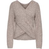 Only Trui Onlzaggie Life Ls V-neck Reversib E 15376349 Humus/melange Dames Maat - XS