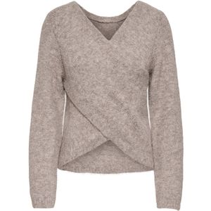 Only Trui Onlzaggie Life Ls V-neck Reversib E 15376349 Humus/melange Dames Maat - XS