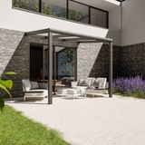 Pratt & Söhne terrasoverkapping 3x2.5 m - Overkapping tuin met opaal polycarbonaat voor zonwering - Veranda van aluminium en weerbestendig - Antraciet