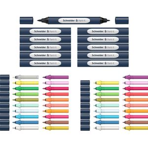 Schneider stift - Twinmarker set - Paint-It 040 - 20 kleuren + 6 houders + blender - S-ML04010902