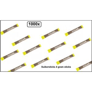 1000x Suikerstick 4 gram - koffie melk suiker thee melkpoeder suiker zakjes carnaval kantine festival thema feest