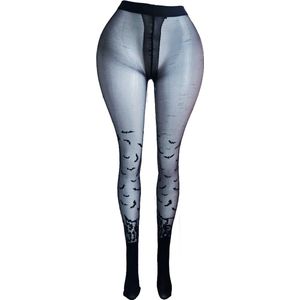 BamBella ® - Panty -Onesize - gaas maillot dunne pantys Dames - Onesize - lingerie van kant zwart halloween gothic