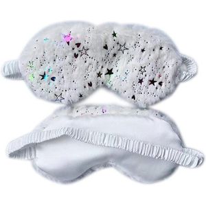 Schattig pluizig oogmasker - slapen reizen ademend - kinderen volwassenen - witte ster