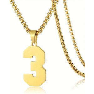 Livano Ketting - Heren - Staal - Nep zilver - Met Hanger - Nep Goud - 3