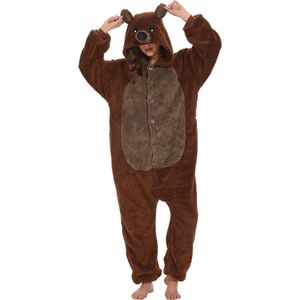 Unisex Slaappak met Capuchon - Warm en Zacht Nachtkleding Jumpsuit voor Volwassenen