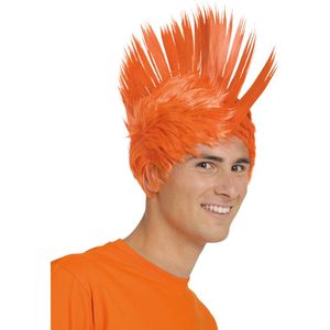 Folat - Pruik Hanenkam Oranje - Carnaval - Carnaval pruik - Carnaval accessoires - Pruiken