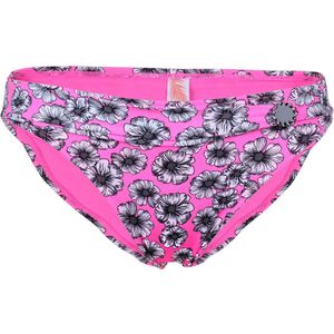 Roze zwemslip voor dames met witte bloemen