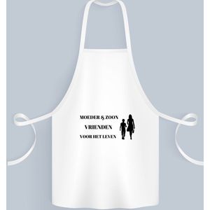 Akyol - moeder en zoon vrienden voor het leven Keukenschort - Vriend - moeder/zoon - moeder cadeautjes - moederdag - verjaardag - geschenk - kado - zoon - zoon artikelen - verjaardag zoon - 82 bij 71 cm
