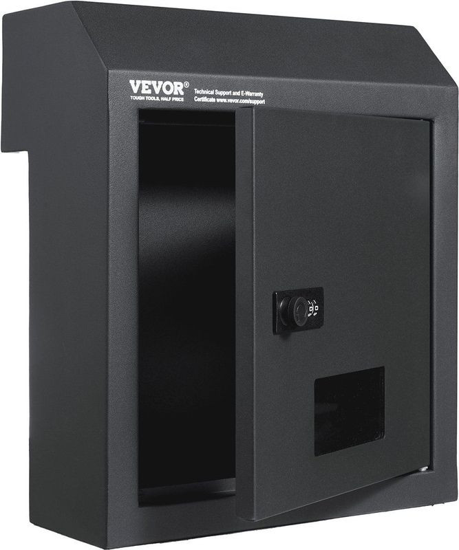 VEVOR inbouwbrievenbusdeur 305x155x360 mm donkergrijs codeslot