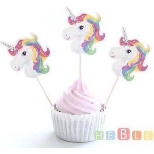 Eenhoorn / unicorn cocktailprikkers, taartprikkers, cupcakes - 24st - Heble