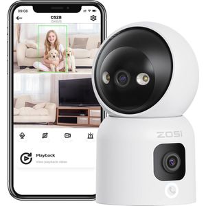 Dual Lens Wi-Fi Bewakingscamera met 360° Dekking en AI Mensdetectie
