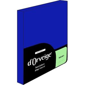 D'Orveige Hoeslaken Katoen - Litsjumeaux - 180x200 cm - Donker Blauw
