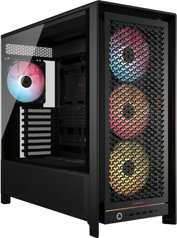 CORSAIR - FRAME 5000D RS ARGB - Modulaire Mid-Tower PC-Behuizing - Zwart - 4 Voorgeïnstalleerde Ventilatoren