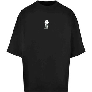 Merchcode Peanuts - Charlie Brown Huge Heren T-shirt - M - Zwart