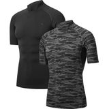 DANISH ENDURANCE - Compressie Top - Zwart Grijs Camo - Onderlaag Shirt - 2-Pack