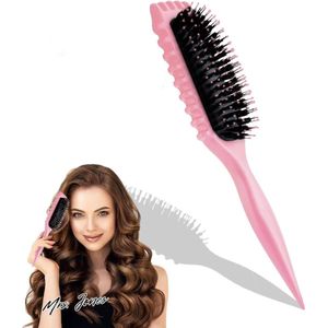 Mrs. Jones Bounces Hair Curly Brush Hillylolly Brush Define Stylingborstel - krulborstel met haarclip voor het ontwarren en definiëren van krullen. .