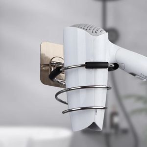 IBBO Shop - Föhn Houder - Zelfklevende - Zilver - Föhn houder Spiraal - Universeel - Haardrogerhouder - Spiraal houder