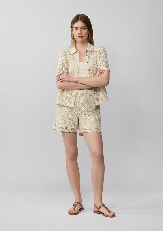 s.Oliver - Gehaakte Shorts - Relaxed-fit - Korte Broeken