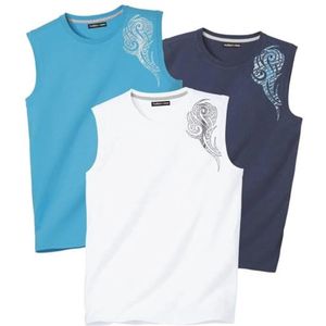 Set van 3 heren mouwloze tanktops - Grote maten M tot 5XL