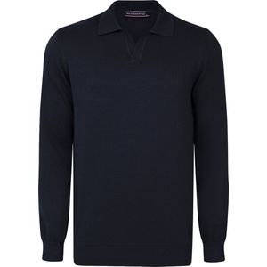 Felix Hardy - Gebreide Polo Trui - Navy - 100% Katoen - Heren
