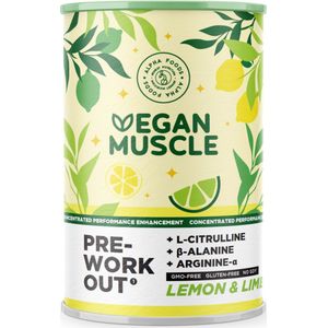 Alpha Foods Vegan Muscle Pre Workout - Proteine drink met Creatine Hydrochloride, Boost je Workout per training, 300 gram voor 20 shakes of porties, met Citroen en Limoen smaak