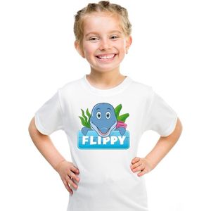 Flippy de dolfijn t-shirt wit voor kinderen - unisex - dolfijnen shirt - kinderkleding / kleding 110/116