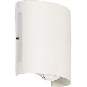 QAZQA silly - Moderne LED Wandlamp Up Down voor buiten - 2 lichts - D 4 cm - Wit - Buitenverlichting