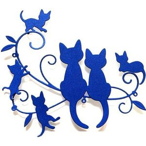 Metalen snijmal - Katten zittend op aan een tak - 10.5 x 9.7 cm