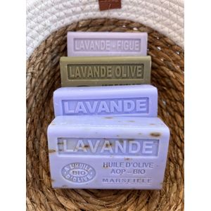 Set van 4 Lavendel zepen - Savon de Marseille - Biologische olijfolie zeep - 4 x 125 gram