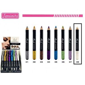 Sensinity - Glitter Oogschaduw Potlood - Wit Glitter - Nummer 08 - 1 stuks