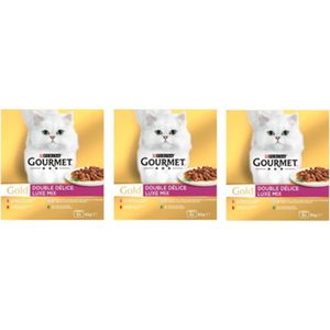 3x Gourmet Gold - Luxe Mix Multipack - Kattenvoer - 8x85g