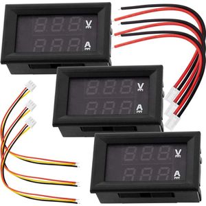 AZDelivery 3 x Voltmeter Ampèremeter Module DSN-VC288 met LED-Display compatibel met Raspberry Pi