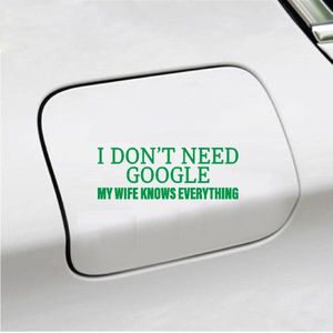 Bumpersticker - I Dont Need Google - 20x7,3 - Groen
