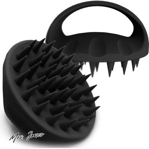 Mrs. Jones 38 vingers vergrote hoofdmassageborstel siliconen hoofdhuidmassageborstel scalp massage-shampooborstel massageborstel haar haarmassagerscalp voor vrouwen mannen huisdieren 1 stuk (zwart) .