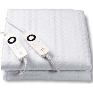 Cresta Care KTS172 2P Elektrische Warmtedeken 200 watt- 160 x 140 cm - extra voetenwarmte - timer 2,4,6 uur - cosy fleece