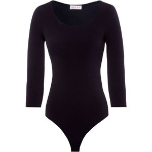Falke - Katoenen Bodysuit - Zwart - Naadloos - Halve Mouw