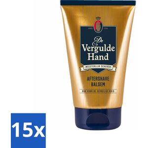 15 x Vergulde Hand Aftershave Balsem 100 ml - Aftershave Balsem - Huidverzorging - Scheren - Gevoelige Huid - Kalmerende Balsem