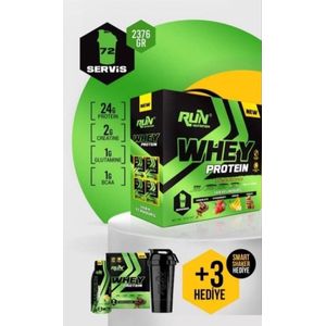 Run Nutrition - 72 Sachets of Whey Protein - 4 Flavors | HALAL | 72 Zakjes x 33GR | Perfect voor in uw gym-tas! Hogere Kwaliteit Sportvoeding | Extra Digestive Enzyme added + Quinoa