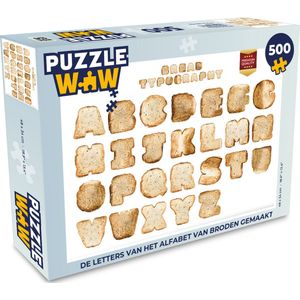 Puzzel De letters van het alfabet van broden gemaakt - Legpuzzel - Puzzel 500 stukjes