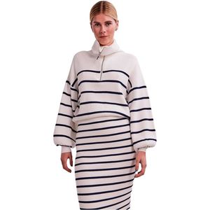 Yas - Deli - Gebreide Trui - Wit - Half Rits