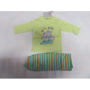 Wiplala - Pyjama - Jongens - 2 delig - Nijlpaard - Katoen - 6 maand  68