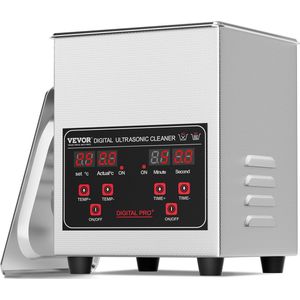 VEVOR - 1,3L - Ultrasoonreiniger - Roestvrij Staal 304 - Digitaal Display - Voor Sieraden / Brillen / Horloges