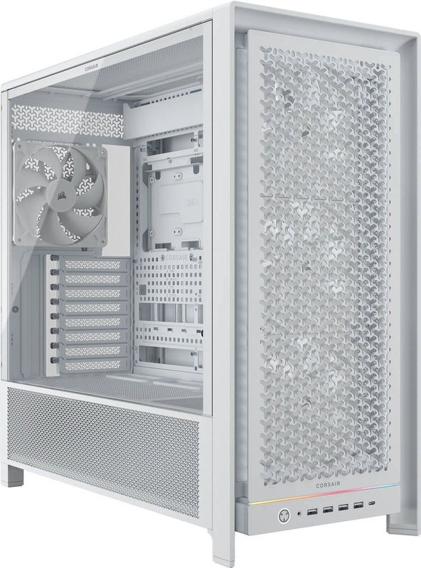 CORSAIR - FRAME 5000D RS - Modulaire High Airflow Mid-Tower PC-Behuizing - Wit - 4x Voorgeïnstalleerde Ventilatoren