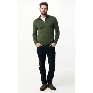 JAMES Half Zip Sweater Mannen - Warm Green - Maat XXL