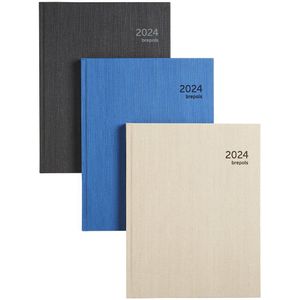 Brepols Agenda 2024 • Optivision NL • Optimaal leesbaar • Kashmir cover • 17,1 x 22 cm • Zwart