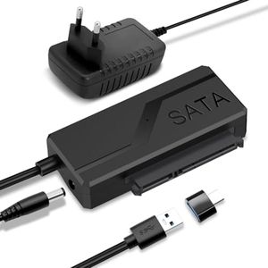 USB C naar SATA III/II/I Adapter - 6Gbps USB 3.0 Kabel voor HDD/SSD en Optische Stations met Voedingsadapter